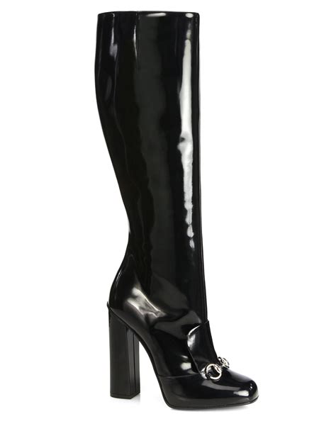 gucci lillian horsebit leather knee-high boots|gucci boutique bag.